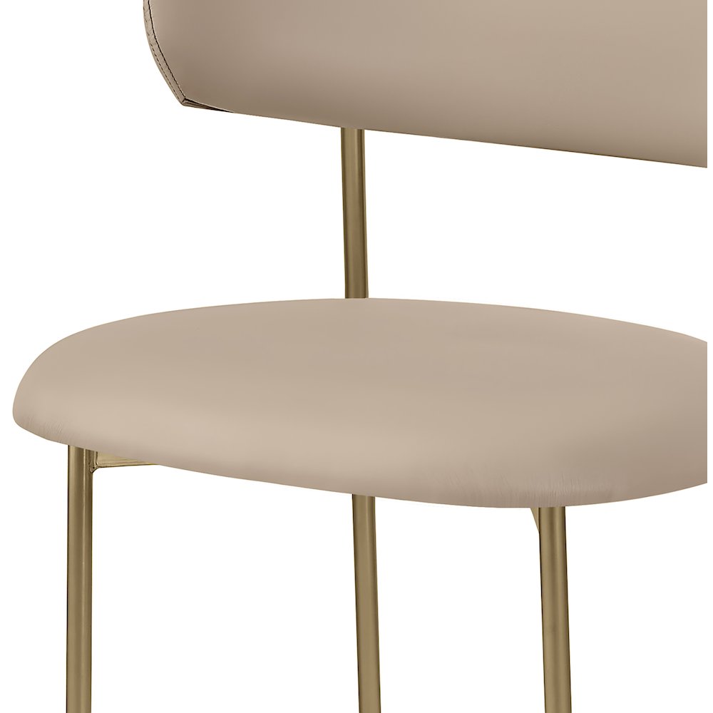 Lupita Taupe Vegan Leather Dining Chair, Set of 2