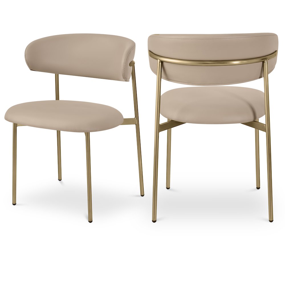 Lupita Taupe Vegan Leather Dining Chair, Set of 2