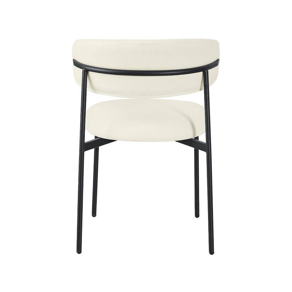 Lupita Cream Vegan Leather Dining Chair, Set of 2