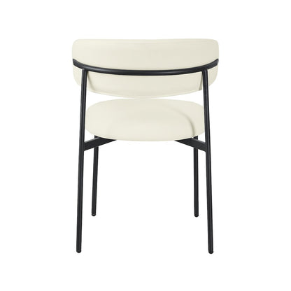 Lupita Cream Vegan Leather Dining Chair, Set of 2