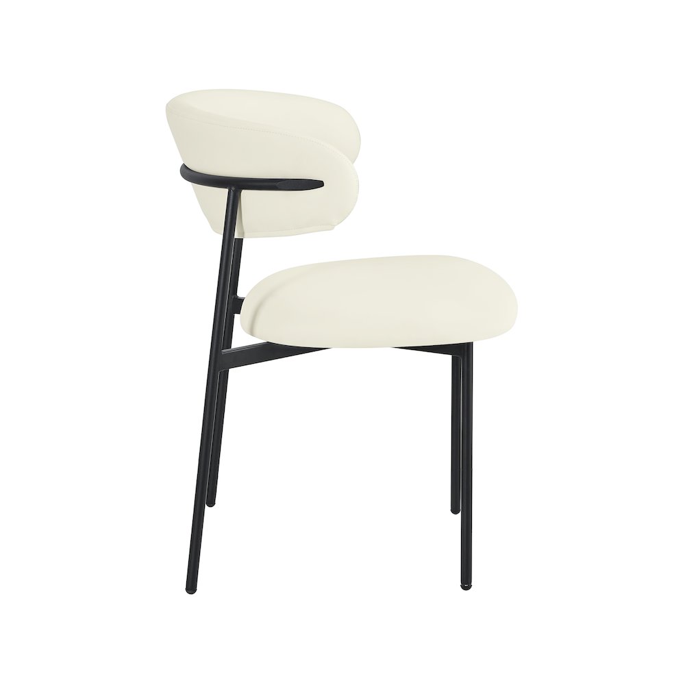 Lupita Cream Vegan Leather Dining Chair, Set of 2