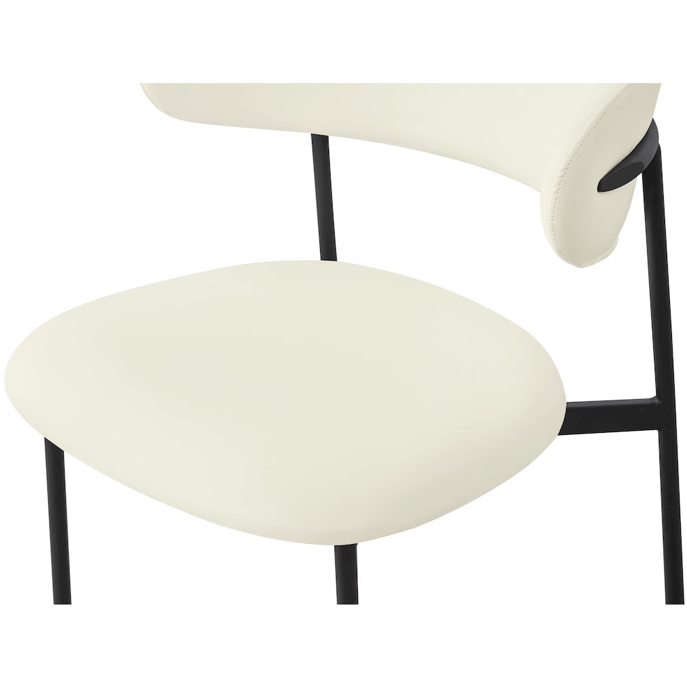 Lupita Cream Vegan Leather Dining Chair, Set of 2