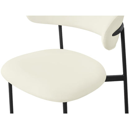 Lupita Cream Vegan Leather Dining Chair, Set of 2