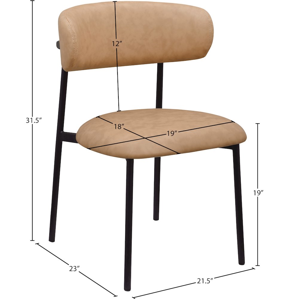 Lupita Tan Vegan Leather Dining Chair, Set of 2