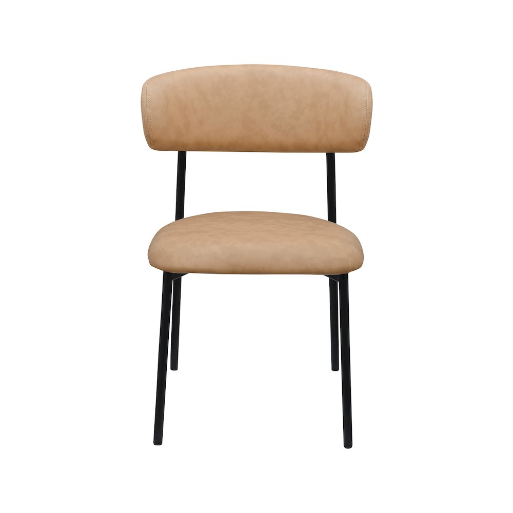 Lupita Tan Vegan Leather Dining Chair, Set of 2