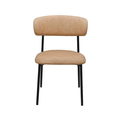 Lupita Tan Vegan Leather Dining Chair, Set of 2