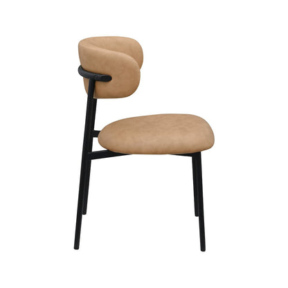 Lupita Tan Vegan Leather Dining Chair, Set of 2