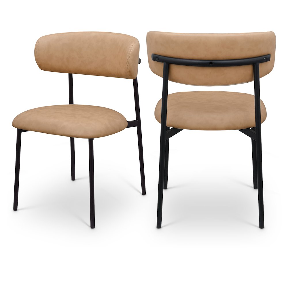 Lupita Tan Vegan Leather Dining Chair, Set of 2