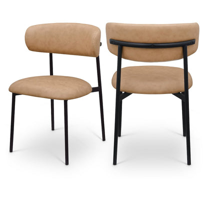 Lupita Tan Vegan Leather Dining Chair, Set of 2