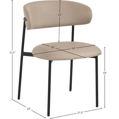 Lupita Taupe Vegan Leather Dining Chair, Set of 2