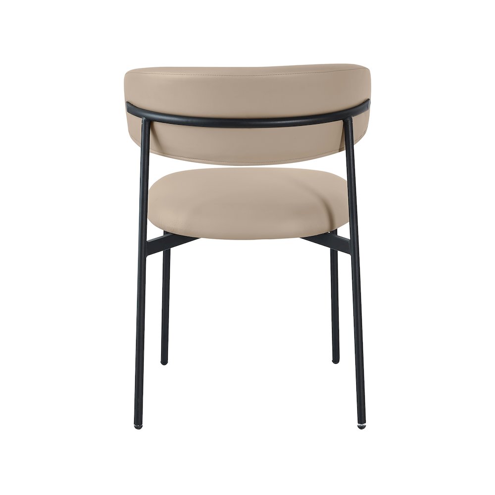 Lupita Taupe Vegan Leather Dining Chair, Set of 2