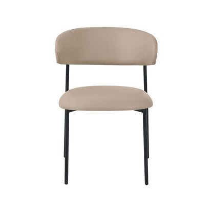 Lupita Taupe Vegan Leather Dining Chair, Set of 2