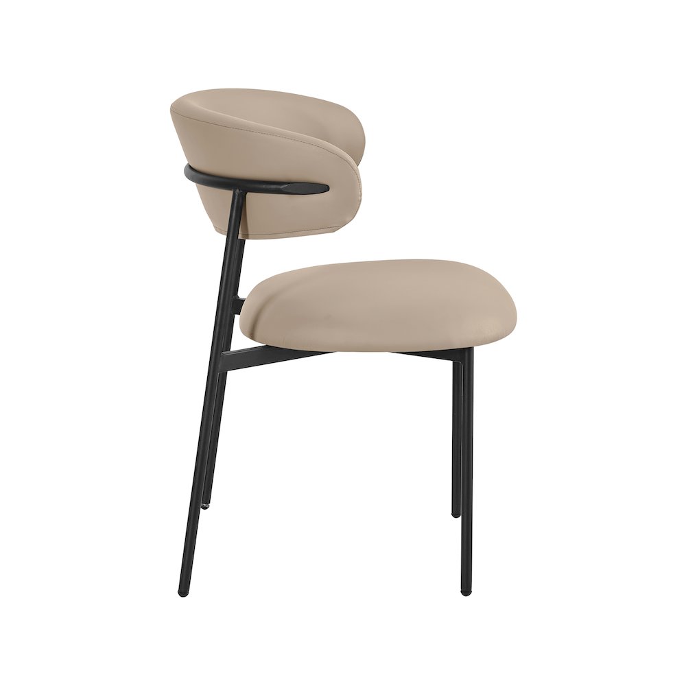 Lupita Taupe Vegan Leather Dining Chair, Set of 2