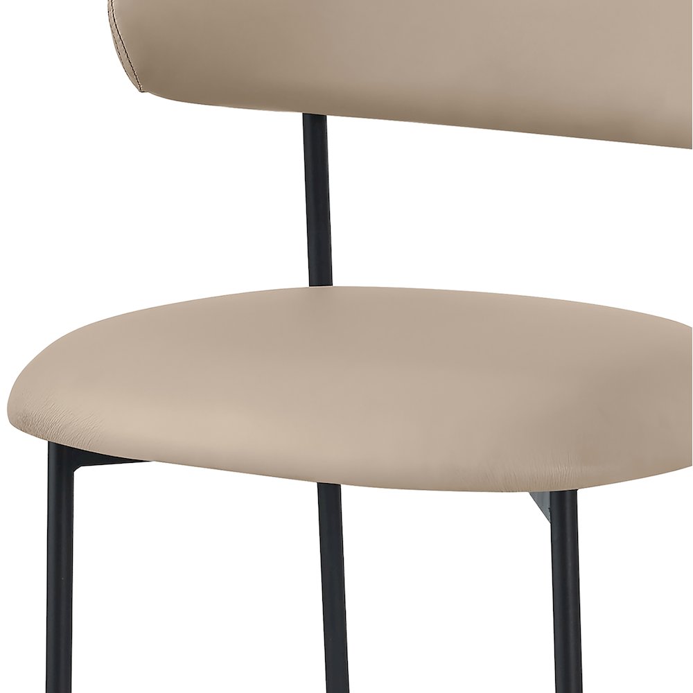 Lupita Taupe Vegan Leather Dining Chair, Set of 2