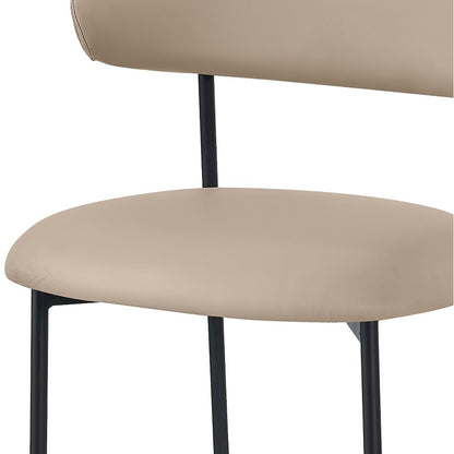 Lupita Taupe Vegan Leather Dining Chair, Set of 2