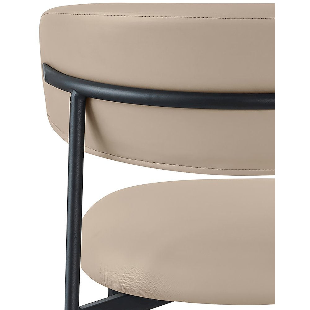 Lupita Taupe Vegan Leather Dining Chair, Set of 2