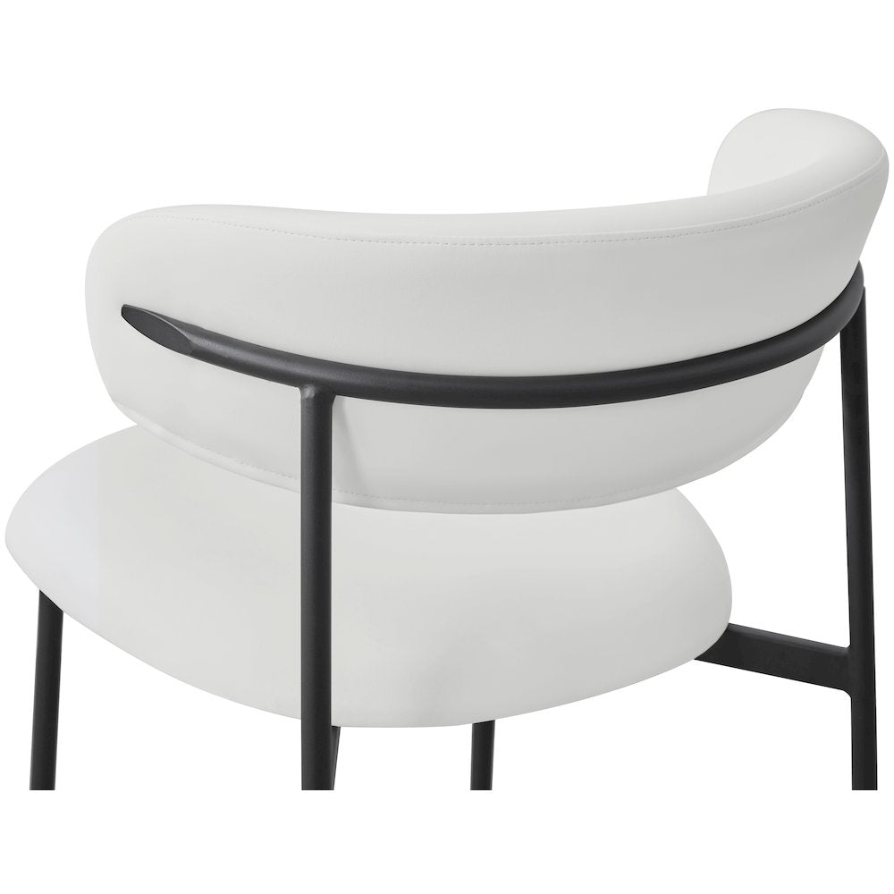 Lupita Off-White Vegan Leather Upholstered Dining Chair, Set of 2