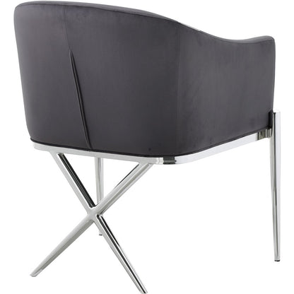 Xavier Grey Velvet Dining Chair