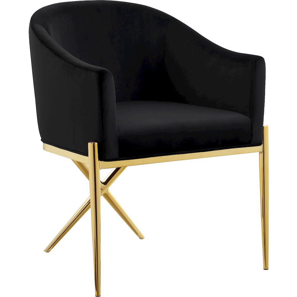 Xavier Black Velvet Dining Chair
