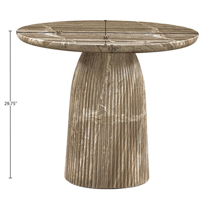 Venosa 36" Beige Concrete Indoor/Outdoor Dining Table