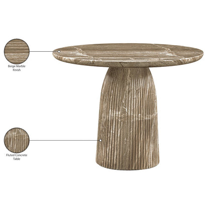 Venosa 42" Beige Concrete Indoor/Outdoor Dining Table