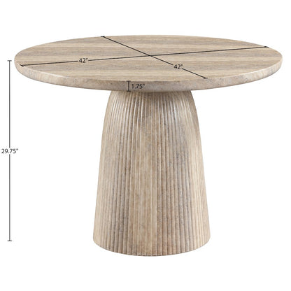Venosa 42" Travertine Concrete Indoor/Outdoor Dining Table