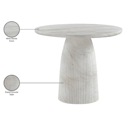 Venosa 36" White Concrete Indoor/Outdoor Dining Table