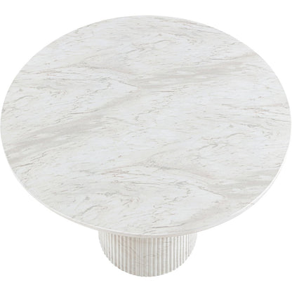 Venosa 42" White Concrete Indoor/Outdoor Dining Table