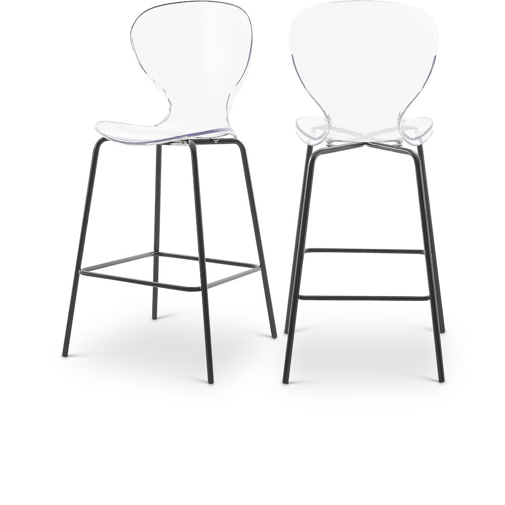 Clarion Matte Black Stool, Set of 2