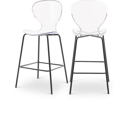 Clarion Matte Black Stool, Set of 2