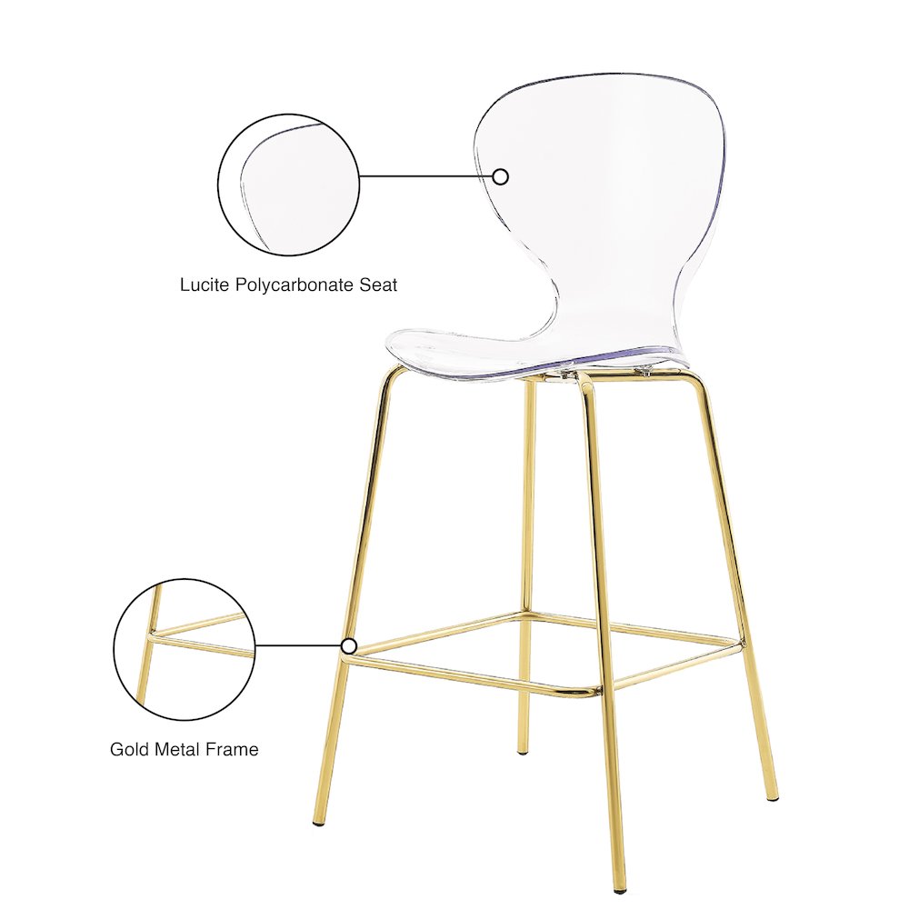 Clarion Gold Metal Stool, Set of 2