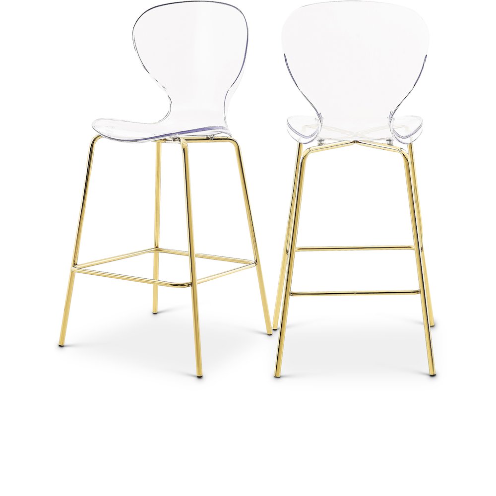 Clarion Gold Metal Stool, Set of 2