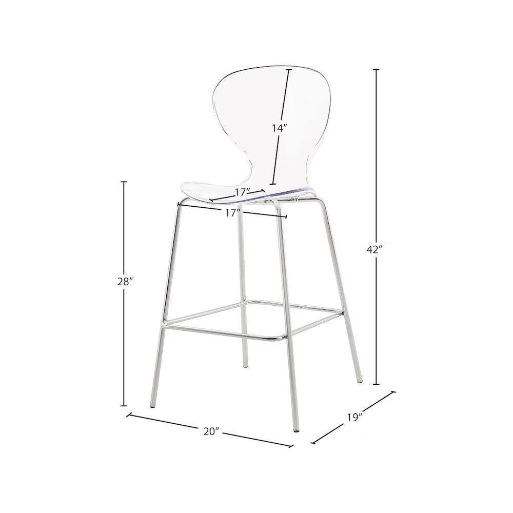 Clarion Chrome Metal Stool, Set of 2