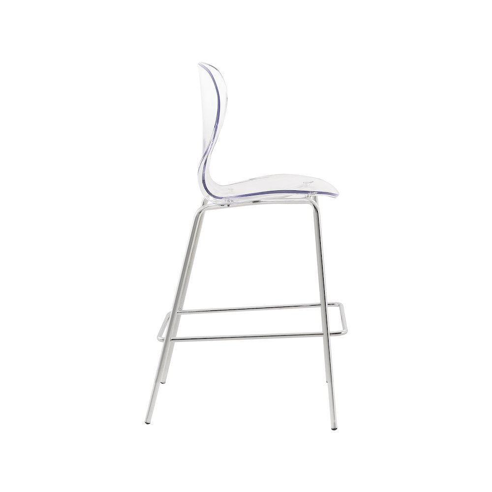 Clarion Chrome Metal Stool, Set of 2