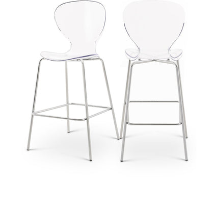 Clarion Chrome Metal Stool, Set of 2