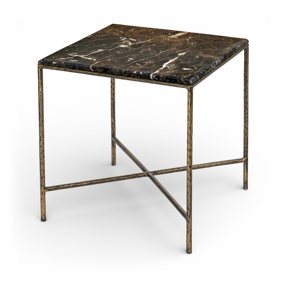 Valen Brown Marble And Iron End Table