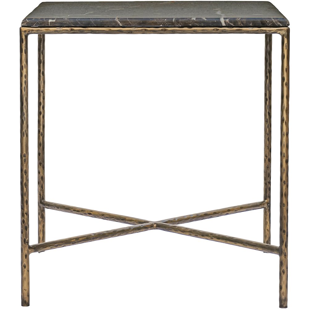 Valen Brown Marble And Iron End Table
