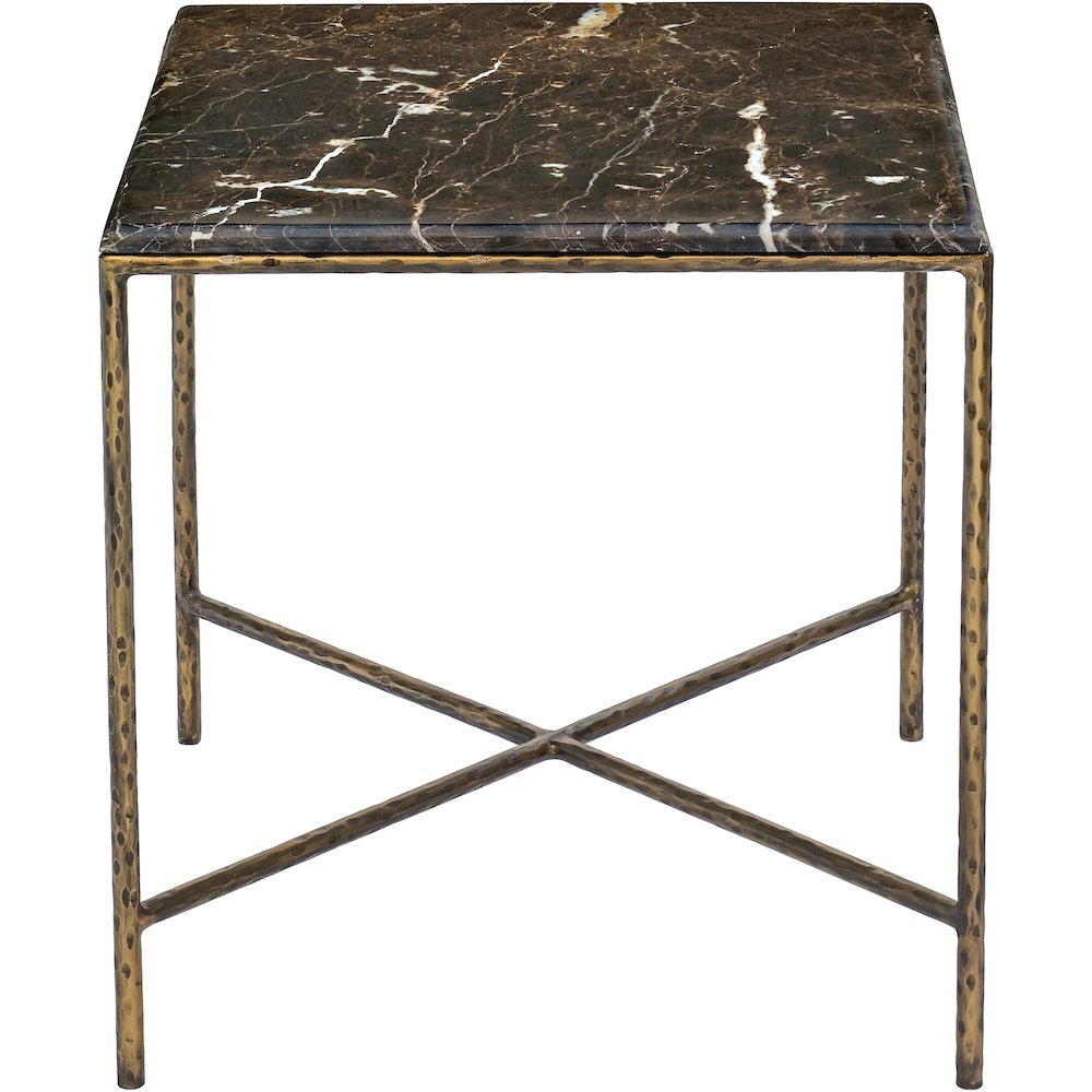 Valen Brown Marble And Iron End Table