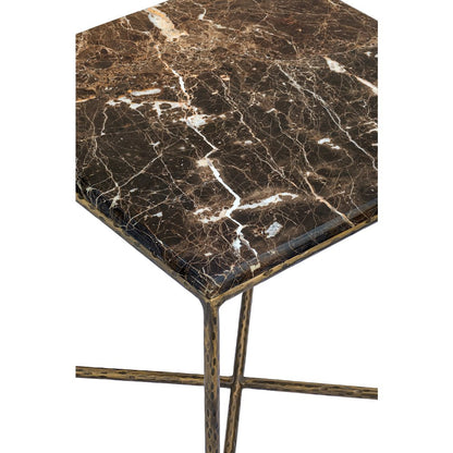 Valen Brown Marble And Iron End Table