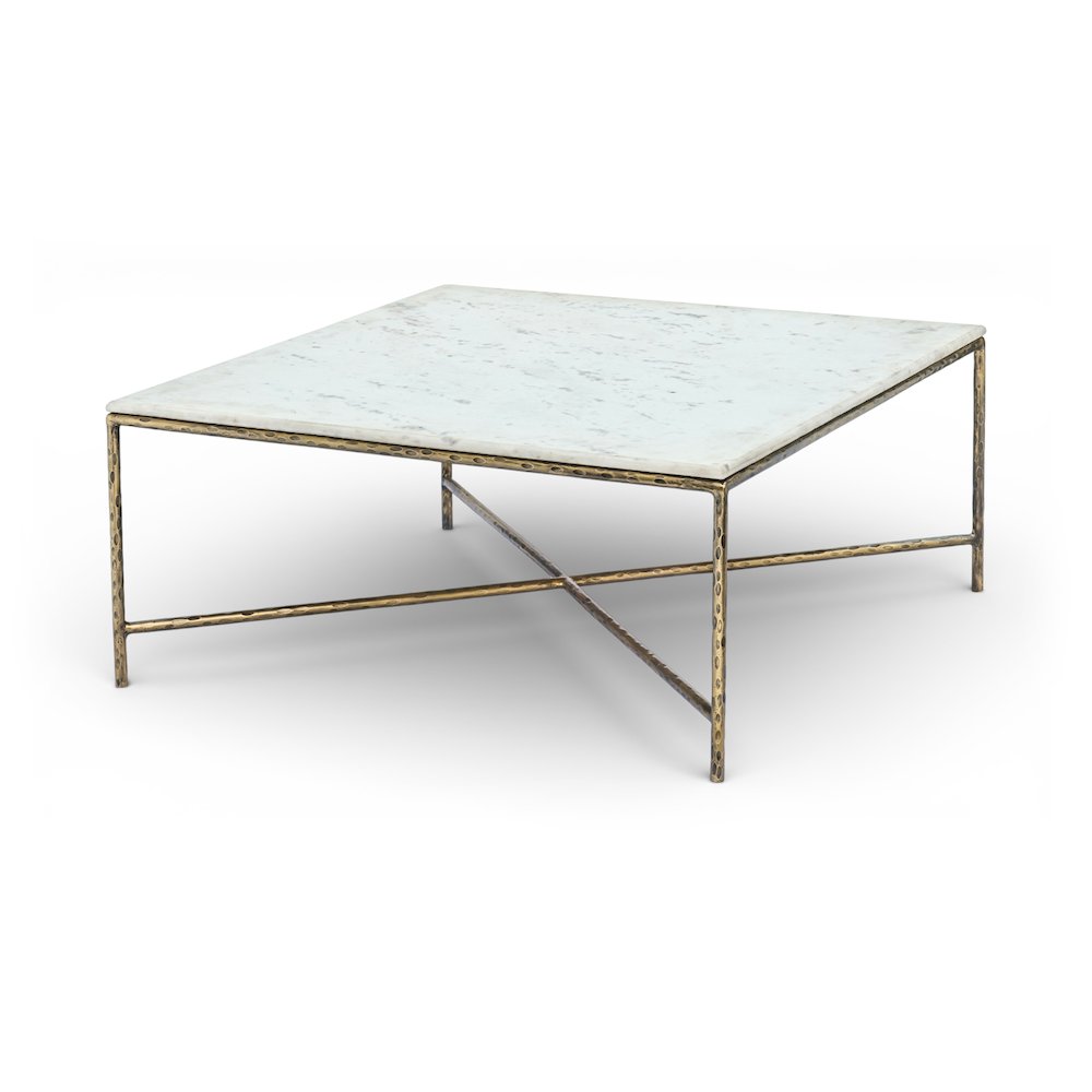 Valen White Marble And Iron Coffee Table