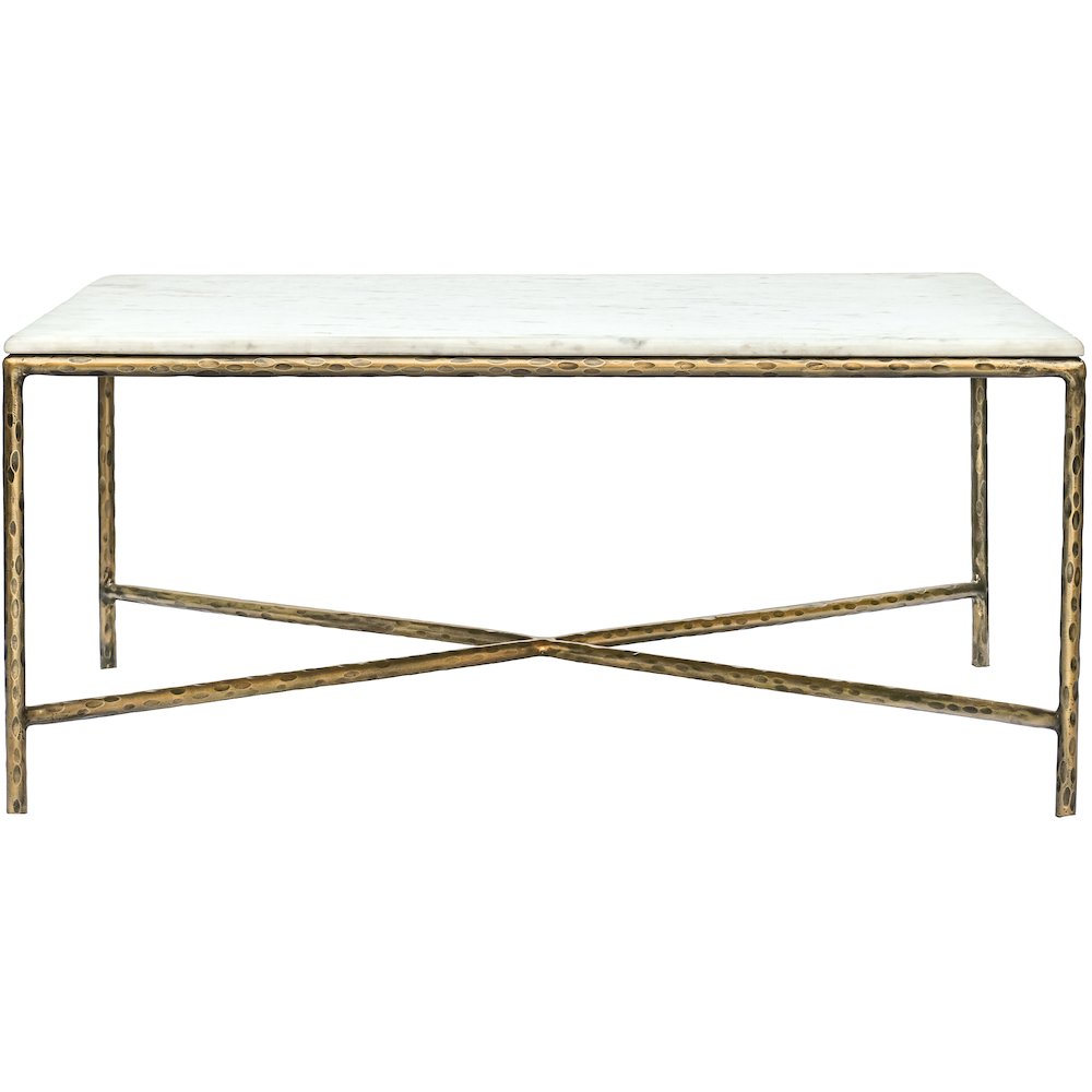 Valen White Marble And Iron Coffee Table