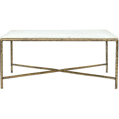 Valen White Marble And Iron Coffee Table