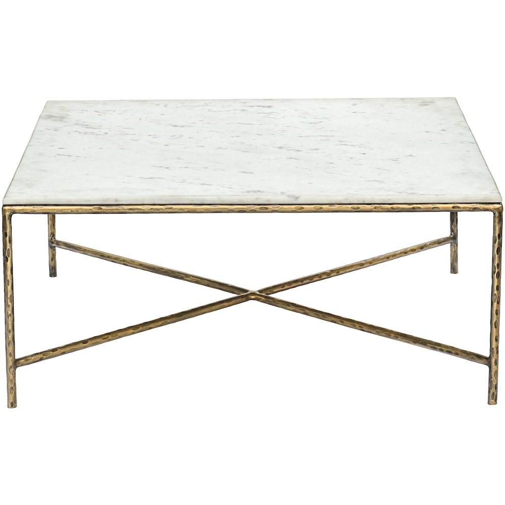 Valen White Marble And Iron Coffee Table