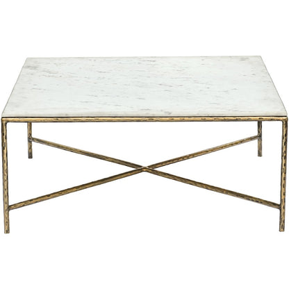Valen White Marble And Iron Coffee Table