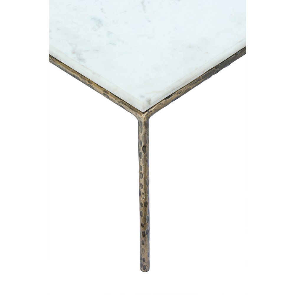Valen White Marble And Iron Coffee Table