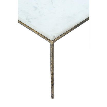Valen White Marble And Iron Coffee Table