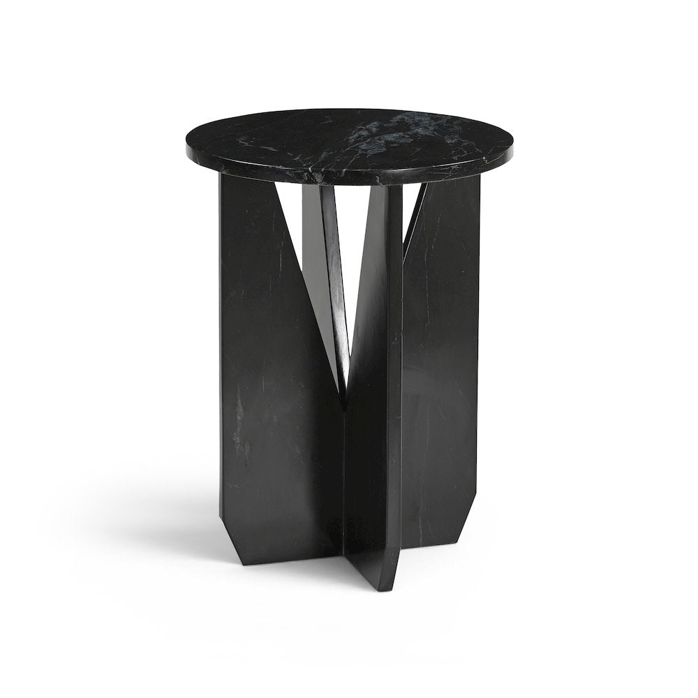 Alba Black Genuine Marble End / Side Table