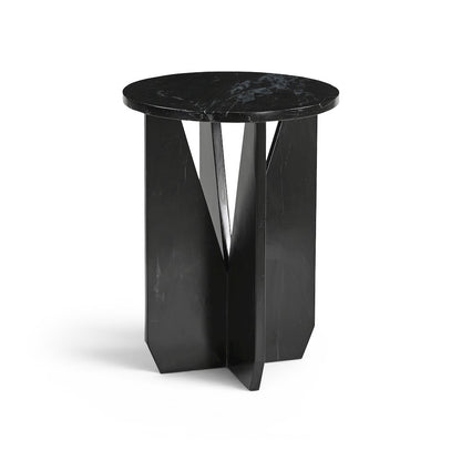 Alba Black Genuine Marble End / Side Table
