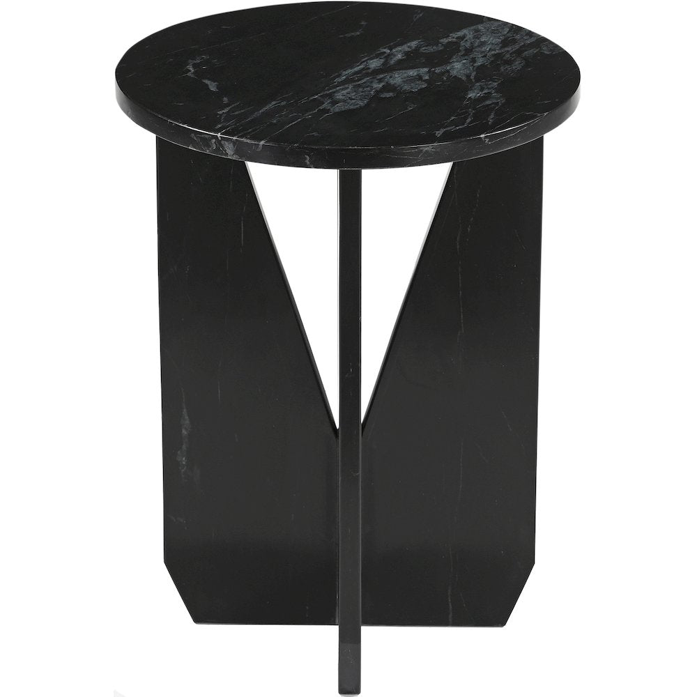 Alba Black Genuine Marble End / Side Table