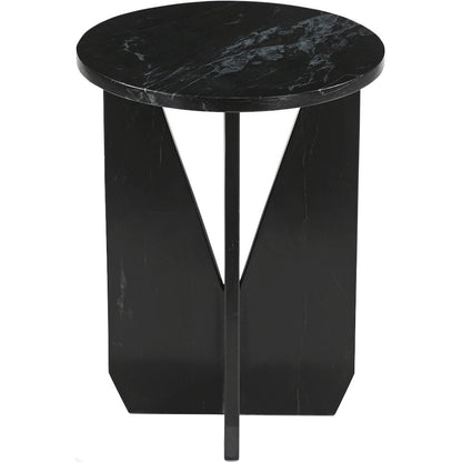 Alba Black Genuine Marble End / Side Table